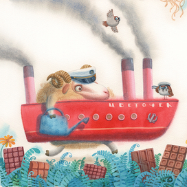 сел баран на пароход...