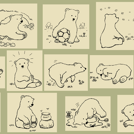12 медвежат для открыток