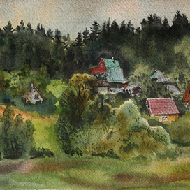 лес и домики