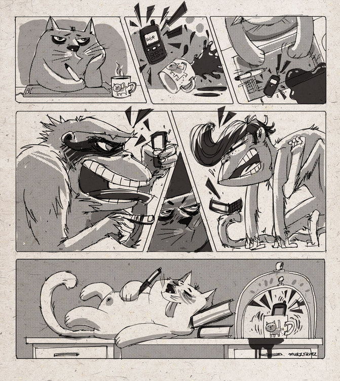 Кот и мартышки. В офисе