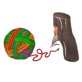 Решите анаграмму превратив клубок в головной убор монаха.