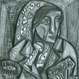 Продавщица букетов