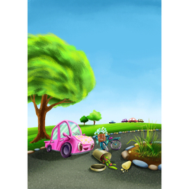 Детский рассказ про машинку и велосипед 