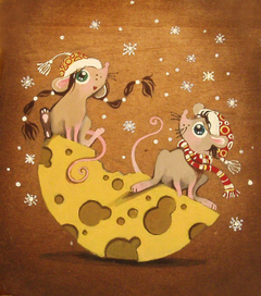 Роспись на доточке. Новогодняя тема. Год крысы