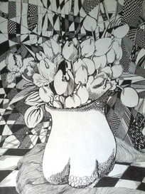 фактура 2./цветы на шахматном поле