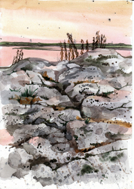 Скала на закате