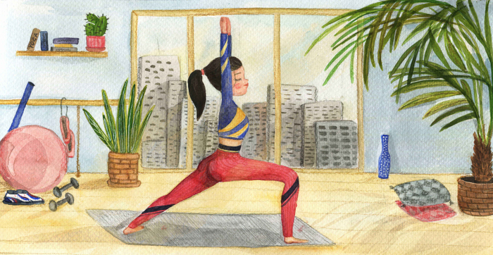 Иллюстрация для журнала про йогу