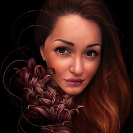 девушка в цветах