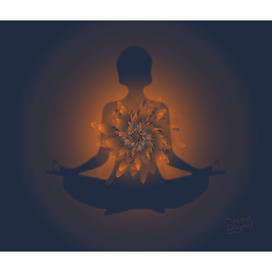 Медитация. Векторная иллюстрация. 