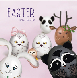 Easter. Brend characters. 