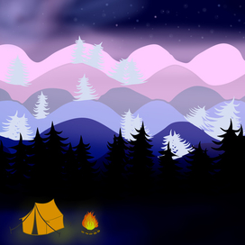 forest and mountains