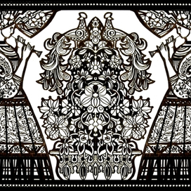 Владимир Зенин Мелодия бумага ,маркер 56х38 2014.г