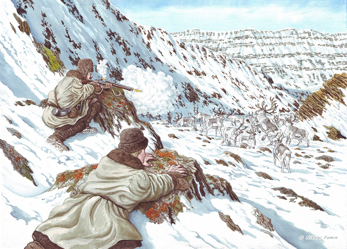 Без пороха, свинца и без пищали поморам жить на Груманте в печали...