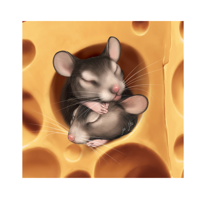 2 спящих мышонка (фрагмет)