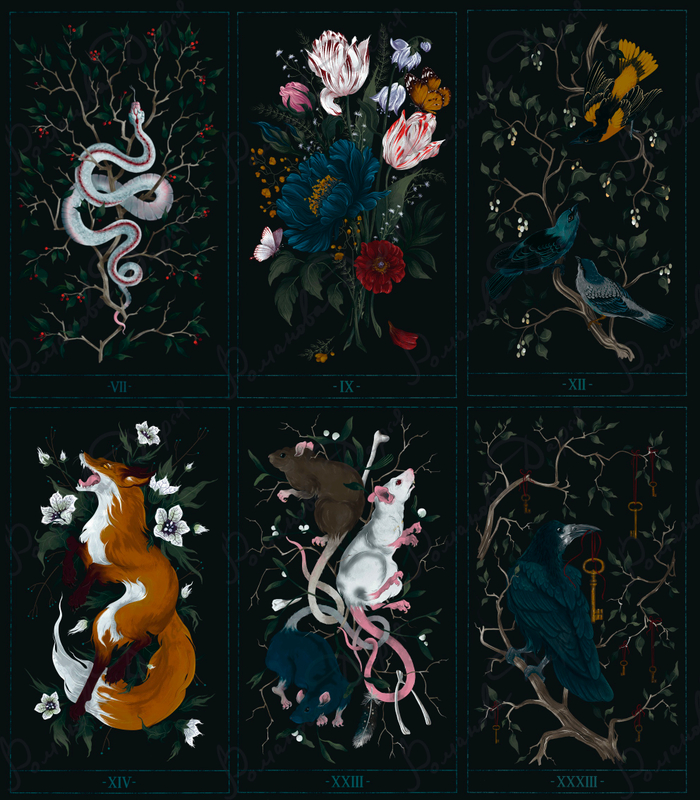 Иллюстрации для колоды карт таро Ленорман