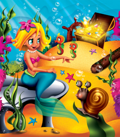 Русалочка на дне морском