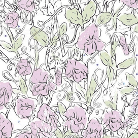 "Душистый горошек" принт для скрап-бумаги Mr.Painter