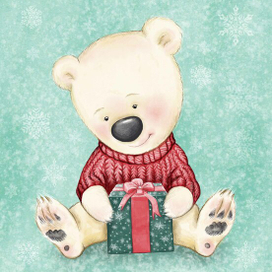 Мишка с подарком