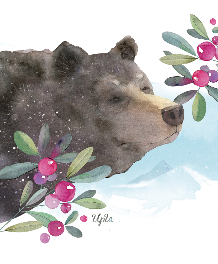 Медведь в бруснике