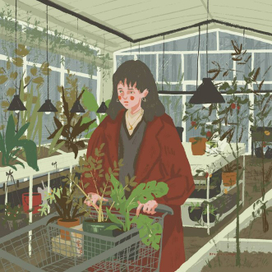 "Girl in the greenhouse" 