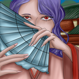 Девушка с веером