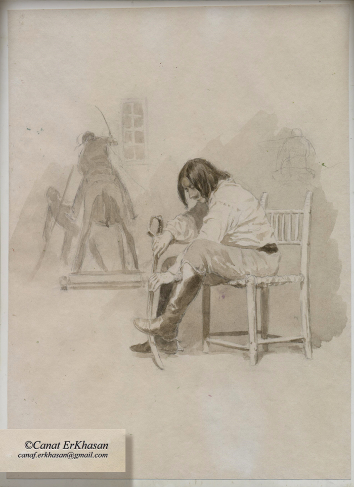 Набросок. Сепия, 20 х 28 см.