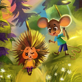 Мышонок Пипи и его друг ёжик 