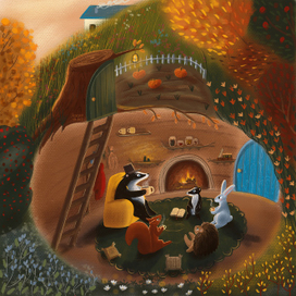 Иллюстрация для книги и открыток "Сказки из барсучьей норы"