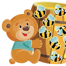 Мишка и пчелы