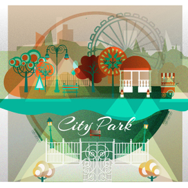 Cityscape in vintage style