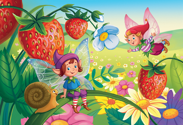 клубничные эльфы. для пазлов