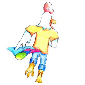 бег. Цветной карандаш, гелевая ручка