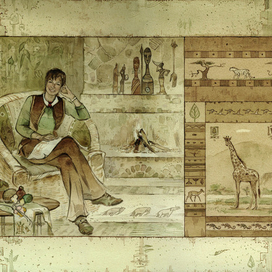 портрет какбы в африканском стиле