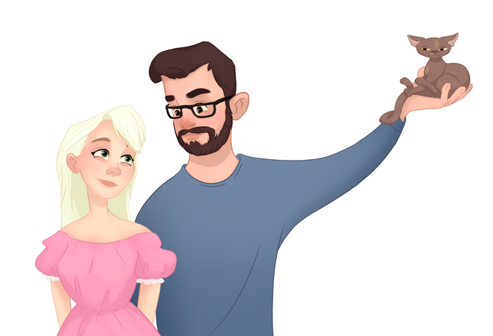 Портрет с кошкой