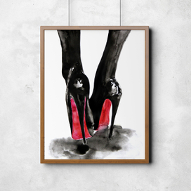 Watercolor shoes illustration