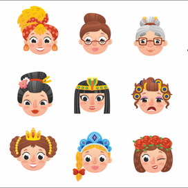 Для конструктора портретов. Девочки