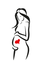 Pregnant woman, stylized vector symbol. Vector ilustration