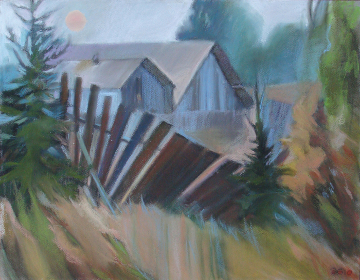 На огороде. 2010. б., пастель. 55х65. 