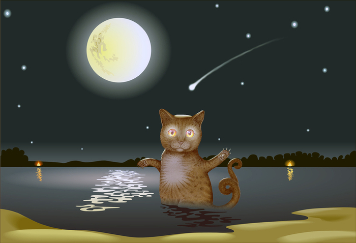 ... а вот тебе купание при луне! ... а вот тебе седина в бороду!! ... а вот тебе бес в ребро!!!