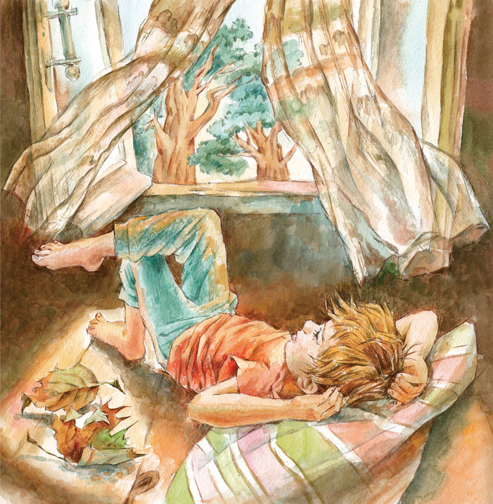 На чердаке.