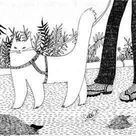 Кисонька на прогулке