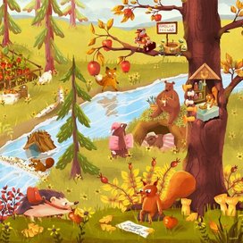 Животные осенью