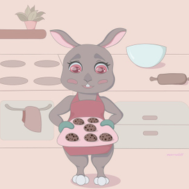 Банни готовит печенье