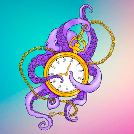 Осьминог с часами