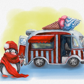 Пингвин и мороженко