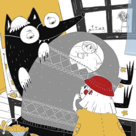 Из серии иллюстраций к сказке "Красная Шапочка". Что сейчас будет?..