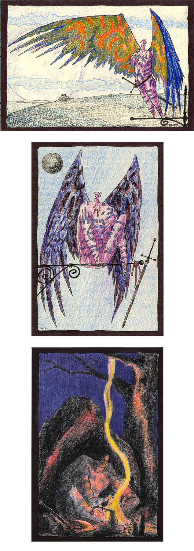 карандашные, рукодельные  открытки )))