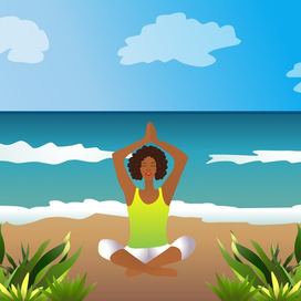 Йога на берегу моря 