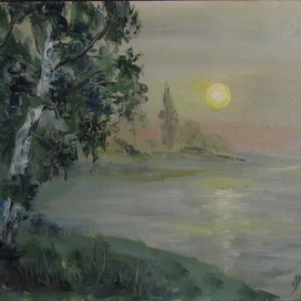 Закат на озере