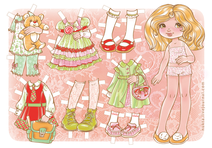 Бумажная кукла "Кружевная Тася"